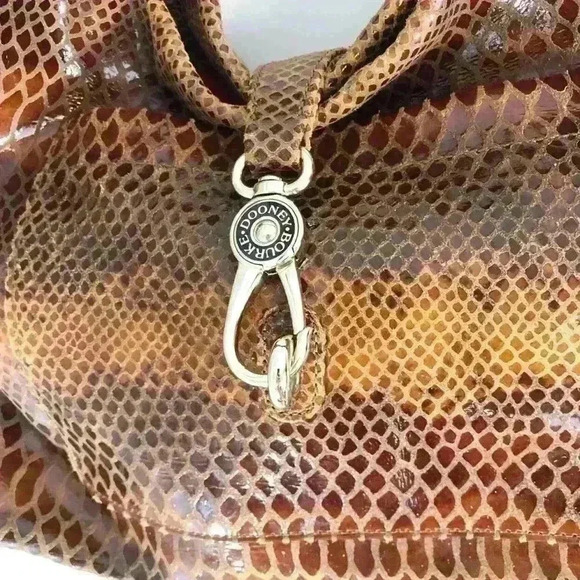 Dooney & Bourke Logo Lock Faux Snakeskin Hobo Bag - Picture 5 of 8